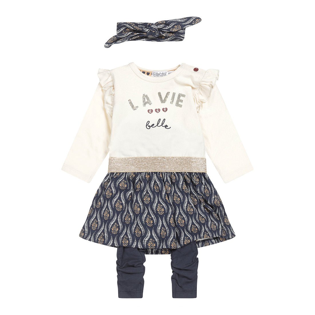 Girls 2 pce babysuit + headband - Kool KidsDIRK JEANSKool KidsU44384 - 31COAGirls 2 pce babysuit + headband6 Meses